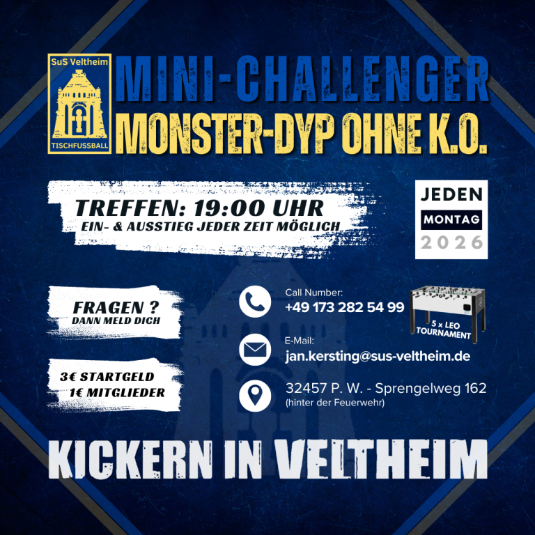 Offener DYP – Jeden Montag in Veltheim!